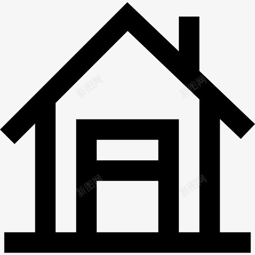 家地图和位置5直线图标svg_新图网 https://ixintu.com 地图和位置5 家 直线