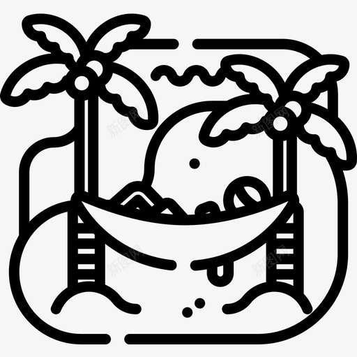 吊床自由时间12直线型图标svg_新图网 https://ixintu.com 吊床 直线型 自由时间12