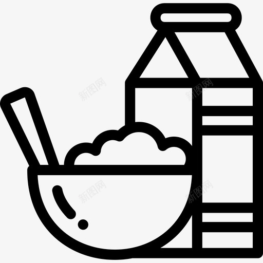 麦片粥早餐常规8线性图标svg_新图网 https://ixintu.com 早餐常规8 线性 麦片粥