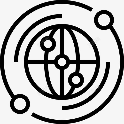 全球网格云技术11线性图标svg_新图网 https://ixintu.com 云技术11 全球网格 线性