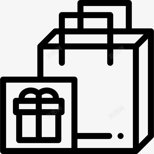购物袋包裹递送2直线图标svg_新图网 https://ixintu.com 包裹递送2 直线 购物袋