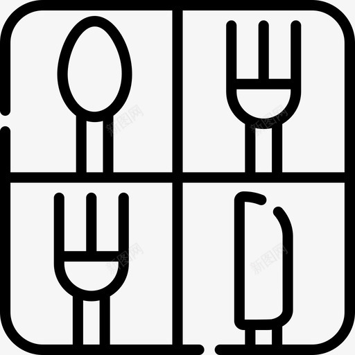 餐具食品配送2线性图标svg_新图网 https://ixintu.com 线性 食品配送2 餐具