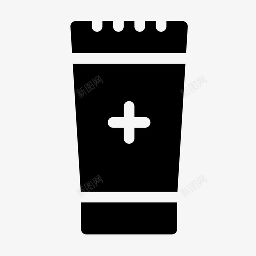 药膏乳膏药物图标svg_新图网 https://ixintu.com 乳膏 皮肤护理 管子 药物 药膏