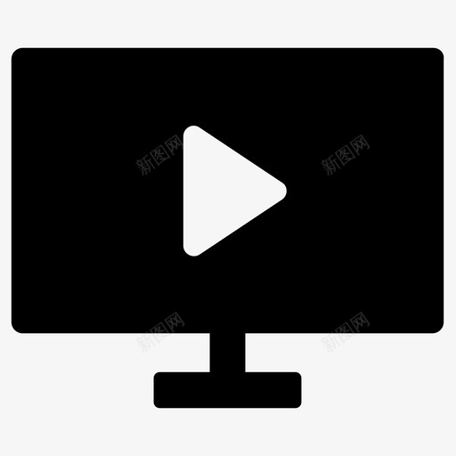 电视监视器播放电视图标svg_新图网 https://ixintu.com 屏幕 播放电视 电视 监视器