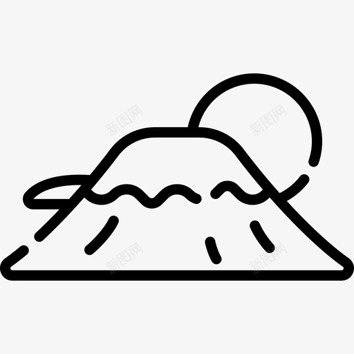 富士山日本20直线图标svg_新图网 https://ixintu.com 富士山 日本20 直线