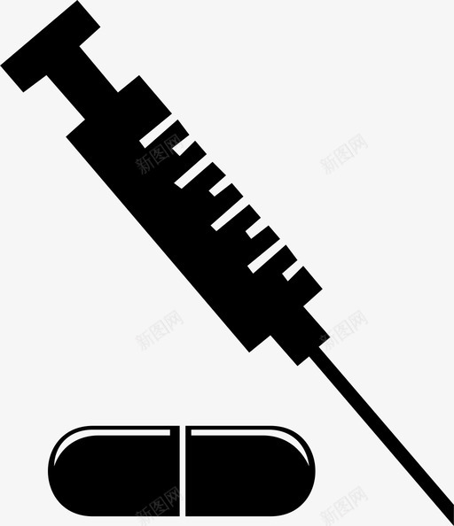 医疗用注射器医用药丸图标svg_新图网 https://ixintu.com 医用药丸 医疗用注射器