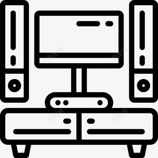 电视桌家具58直线型图标svg_新图网 https://ixintu.com 家具58 电视桌 直线型