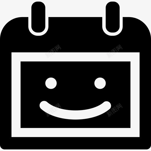 快乐的一天日历微笑图标svg_新图网 https://ixintu.com 微笑 快乐的一天 新年固体图标 日历