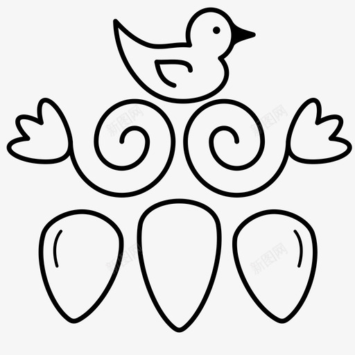 春天鸟花图标svg_新图网 https://ixintu.com 你好春天的概念 叶子 季节性 春天 标签 花 鸟