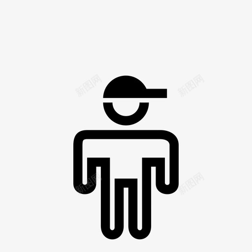 stickman儿童帽男孩人图标svg_新图网 https://ixintu.com stickman儿童帽 stickman基本款 人 男孩