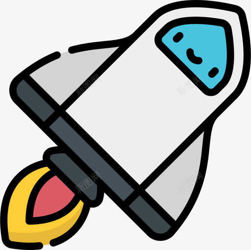 宇宙飞船动力5线性颜色图标svg_新图网 https://ixintu.com 动力5 宇宙飞船 线性颜色