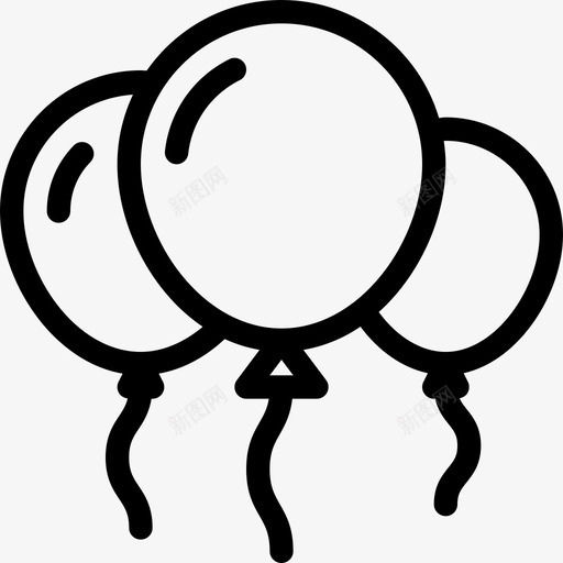 气球派对活动3直线型图标svg_新图网 https://ixintu.com 气球 派对活动3 直线型