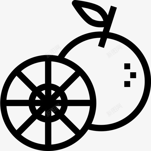 橙子水果多汁图标svg_新图网 https://ixintu.com 中国新年图标 切片 多汁 有机 橙子 水果