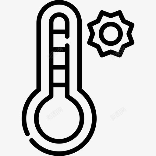 温度计天气166线性图标svg_新图网 https://ixintu.com 天气166 温度计 线性
