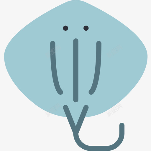 黄貂鱼海洋生物27扁平图标svg_新图网 https://ixintu.com 扁平 海洋生物27 黄貂鱼