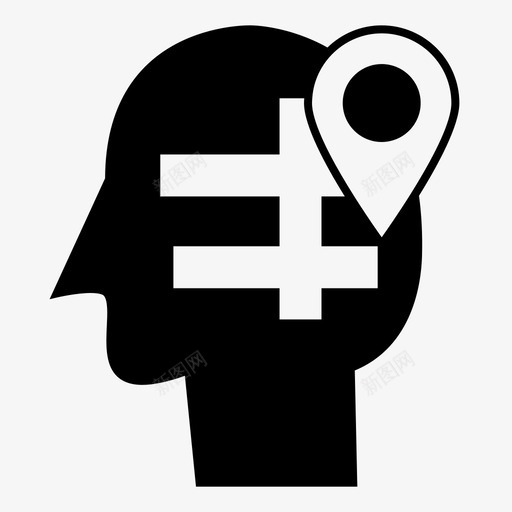 位置头部人类图标svg_新图网 https://ixintu.com 人类 人类思维 位置 头部 思维 过程