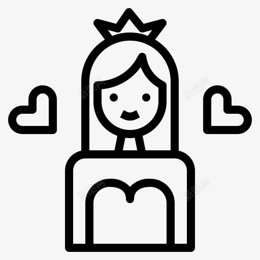 新娘漂亮礼服图标svg_新图网 https://ixintu.com 女人 婚礼 新娘 漂亮 礼服