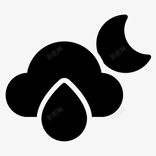 夜幕雨图标svg_新图网 https://ixintu.com 夜幕 雨