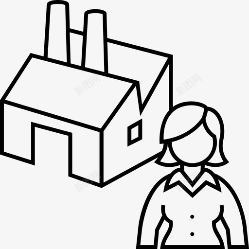 行业主企业工厂图标svg_新图网 https://ixintu.com 企业 商业女性 女性 工厂 行业主