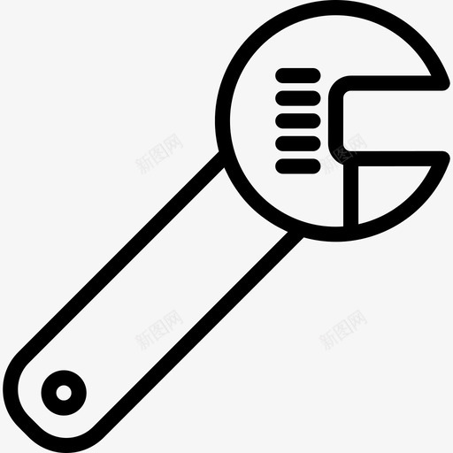 扳手结构64线性图标svg_新图网 https://ixintu.com 扳手 线性 结构64