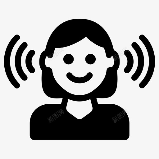 听噪音声音图标svg_新图网 https://ixintu.com 听 噪音 声音 表情