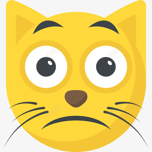 猫笑脸5扁平图标svg_新图网 https://ixintu.com 扁平 猫 笑脸5