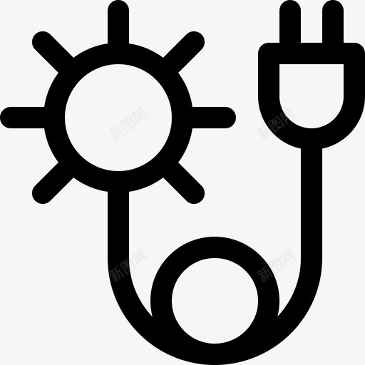 太阳能插头可再生能源17线性图标svg_新图网 https://ixintu.com 可再生能源17 太阳能插头 线性