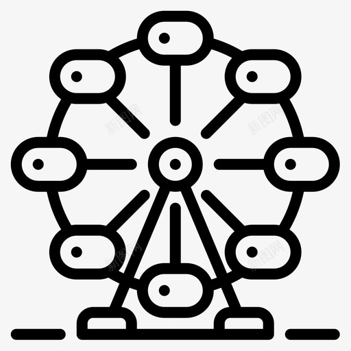 摩天轮城市生活线性图标svg_新图网 https://ixintu.com 城市生活 摩天轮 线性