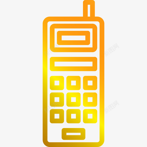 手机复古小工具线性渐变图标svg_新图网 https://ixintu.com 复古小工具 手机 线性渐变