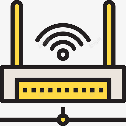 Wifi路由器网络和数据库15线性颜色图标svg_新图网 https://ixintu.com Wifi路由器 线性颜色 网络和数据库15