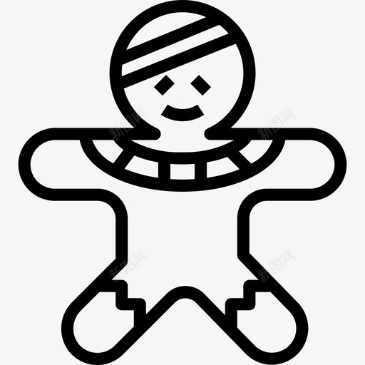 姜饼甜点和甜点3线性图标svg_新图网 https://ixintu.com 姜饼 甜点和甜点3 线性