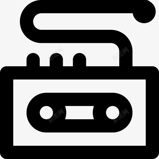 盒式磁带播放机retrotech5线性图标svg_新图网 https://ixintu.com retrotech5 盒式磁带播放机 线性