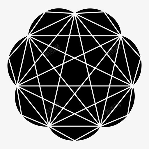 七叶树花连接线条图标svg_新图网 https://ixintu.com 七叶树花 几何形状 星星 线条 花瓣 连接