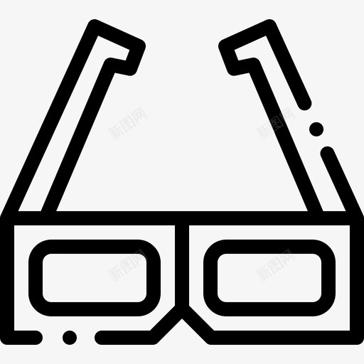 3d眼镜电视10线性图标svg_新图网 https://ixintu.com 3d眼镜 电视10 线性