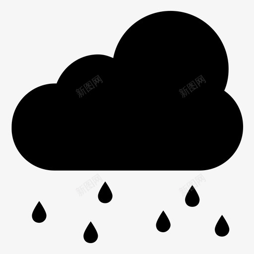 雨冰雹下雨图标svg_新图网 https://ixintu.com 下雨 冰雹 响应用户界面UI矢量图标 多云天气 雨
