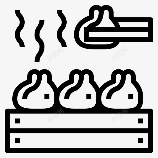 饺子中餐食品图标svg_新图网 https://ixintu.com 中餐 蒸笼 食品 饺子