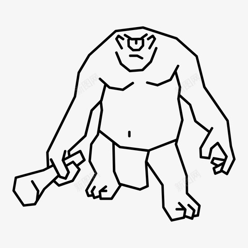 独眼巨人希腊传说图标svg_新图网 https://ixintu.com 世界神话自我 传说 希腊 怪物 独眼巨人 神话