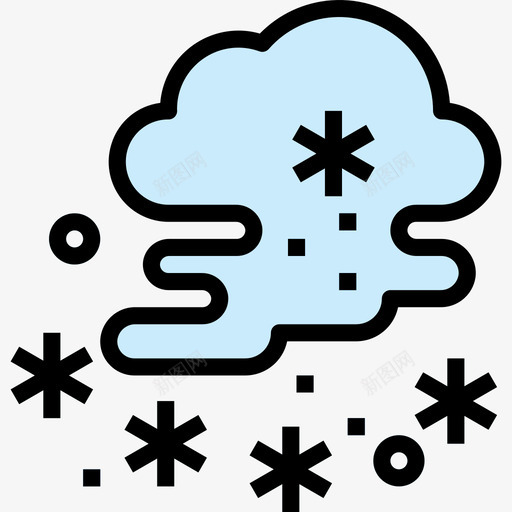 雪天气122线颜色图标svg_新图网 https://ixintu.com 天气122 线颜色 雪