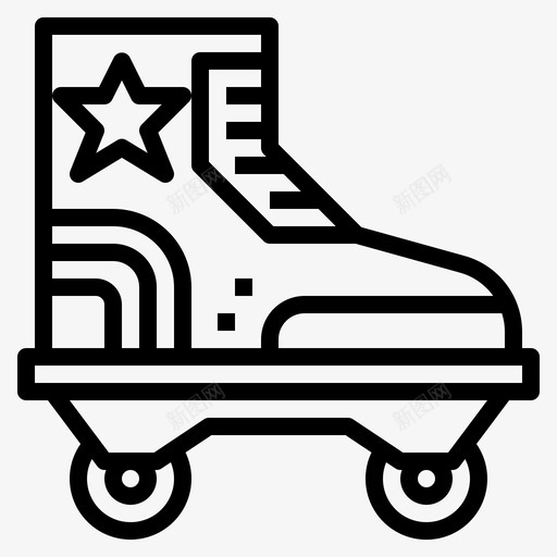 溜冰鞋时尚爱好图标svg_新图网 https://ixintu.com 复古 时尚 溜冰鞋 爱好 运动