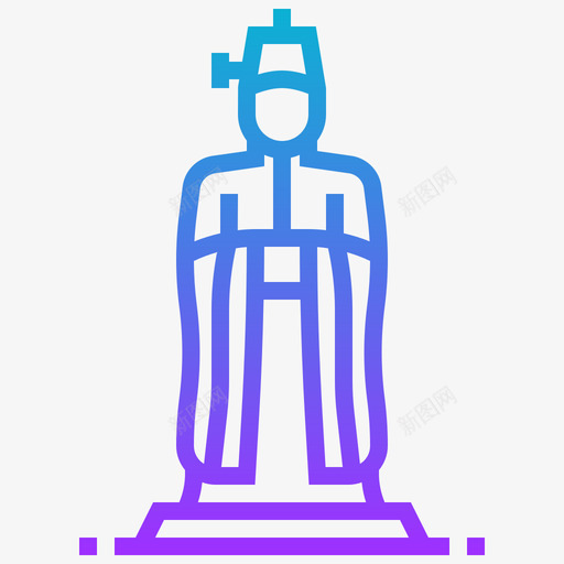雕像中国象征梯度图标svg_新图网 https://ixintu.com 中国象征 梯度 雕像