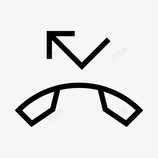 未接来电箭头手机图标svg_新图网 https://ixintu.com 手机 未接来电 箭头 网络用户界面