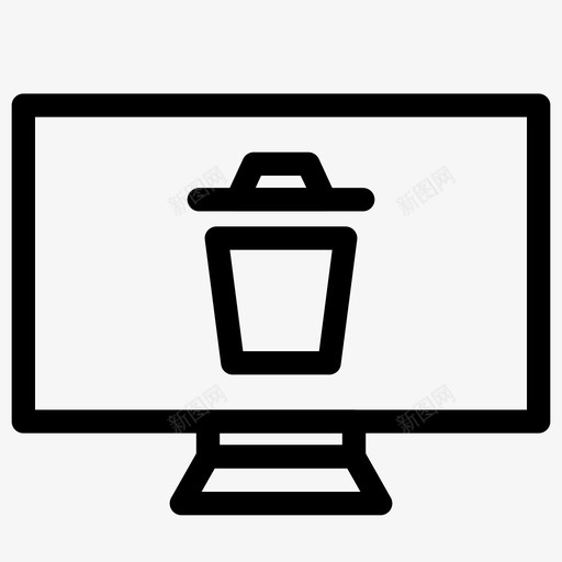 垃圾桶监视器删除桌面图标svg_新图网 https://ixintu.com 删除 办公室屏幕监视器 垃圾桶监视器 桌面