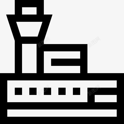 43号机场直线控制塔图标svg_新图网 https://ixintu.com 43号机场直线控制塔