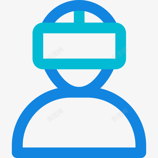 虚拟现实通信87线性蓝色图标svg_新图网 https://ixintu.com 线性蓝色 虚拟现实 通信87