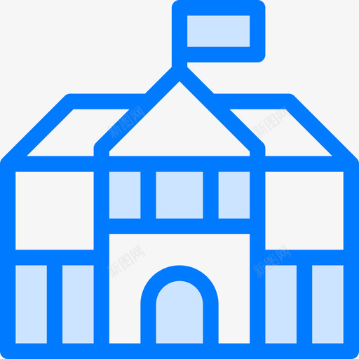 英国白金汉宫蓝色图标svg_新图网 https://ixintu.com 英国白金汉宫 蓝色