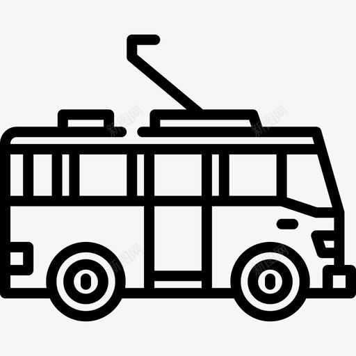 无轨电车交通74直线图标svg_新图网 https://ixintu.com 交通74 无轨电车 直线