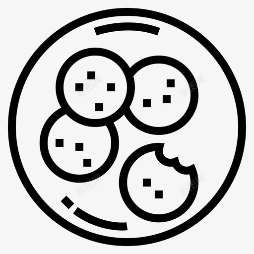 饼干面包房饼干盘图标svg_新图网 https://ixintu.com 点心 面包房 食物 饼干 饼干盘