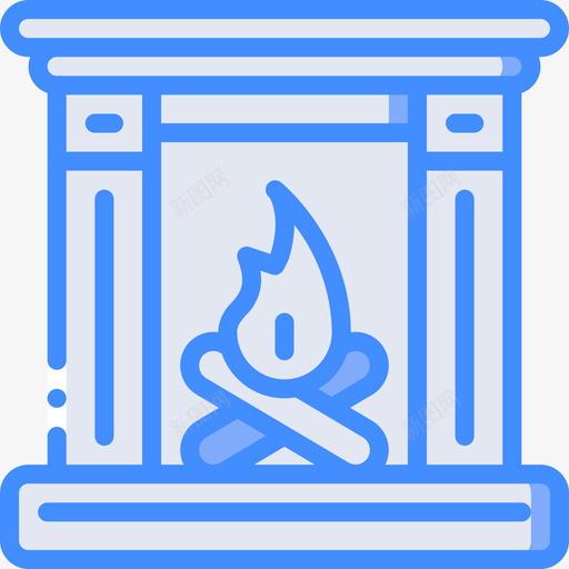 壁炉乡村7蓝色图标svg_新图网 https://ixintu.com 乡村7 壁炉 蓝色