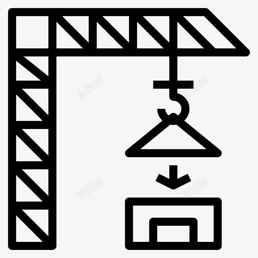 建筑工具起重机工业图标svg_新图网 https://ixintu.com 升降机 工业 建筑工具 起重机