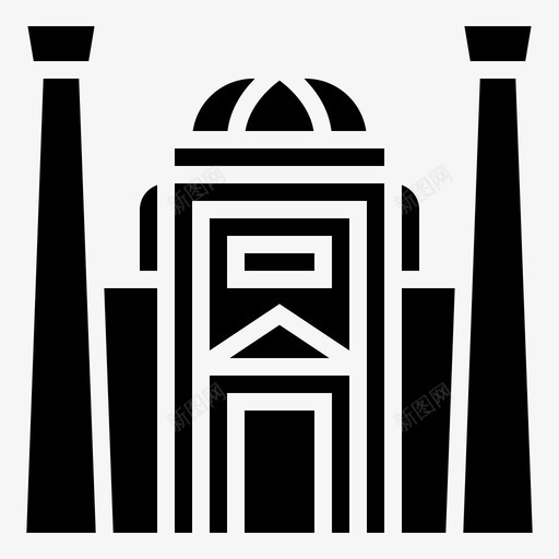 舍多宗教学校建筑地标图标svg_新图网 https://ixintu.com 地标 地标3字形 建筑 舍多宗教学校
